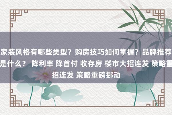 家装风格有哪些类型？购房技巧如何掌握？品牌推荐的依据是什么？ 降利率 降首付 收存房 楼市大招连发 策略重磅挪动