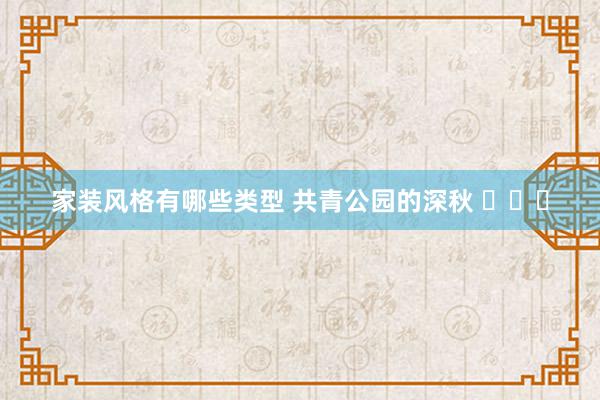 家装风格有哪些类型 共青公园的深秋 ​​​