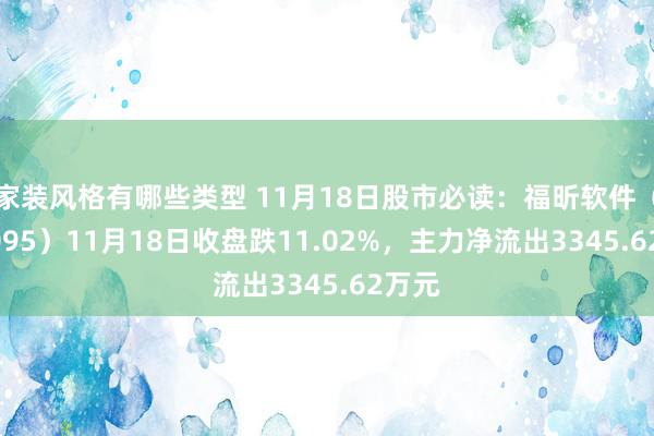 家装风格有哪些类型 11月18日股市必读：福昕软件（688095）11月18日收盘跌11.02%，主力净流出3345.62万元