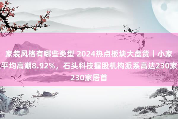 家装风格有哪些类型 2024热点板块大盘货丨小家电股平均高潮8.92%，石头科技握股机构派系高达230家居首