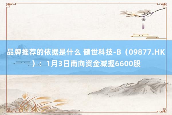 品牌推荐的依据是什么 健世科技-B（09877.HK）：1月3日南向资金减握6600股