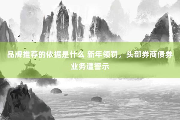 品牌推荐的依据是什么 新年领罚，头部券商债券业务遭警示