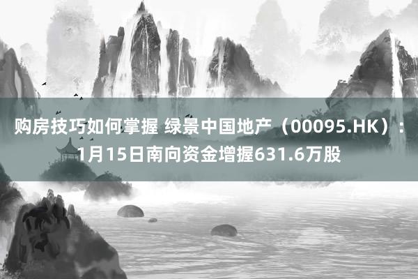 购房技巧如何掌握 绿景中国地产（00095.HK）：1月15日南向资金增握631.6万股