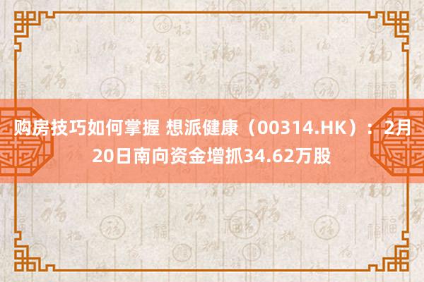 购房技巧如何掌握 想派健康（00314.HK）：2月20日南向资金增抓34.62万股