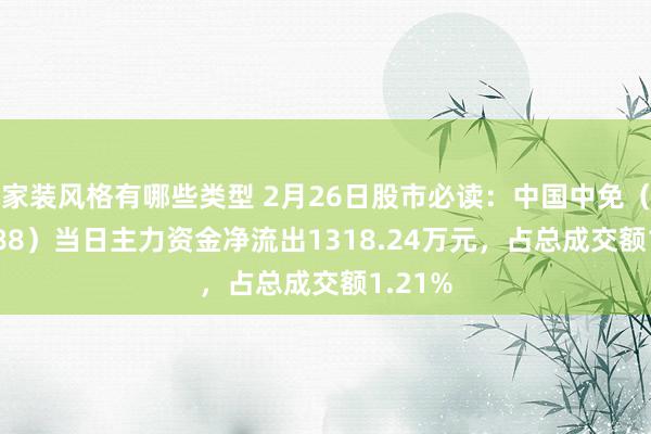 家装风格有哪些类型 2月26日股市必读：中国中免（601888）当日主力资金净流出1318.24万元，占总成交额1.21%