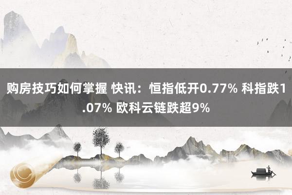 购房技巧如何掌握 快讯：恒指低开0.77% 科指跌1.07% 欧科云链跌超9%