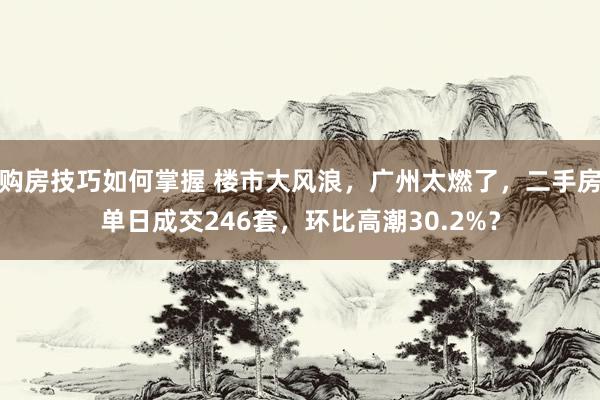 购房技巧如何掌握 楼市大风浪，广州太燃了，二手房单日成交246套，环比高潮30.2%？